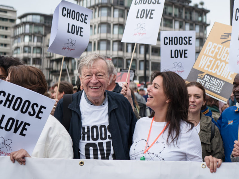 Lord Alf Dubs with Help Refugees co-founder Dani Lawrence